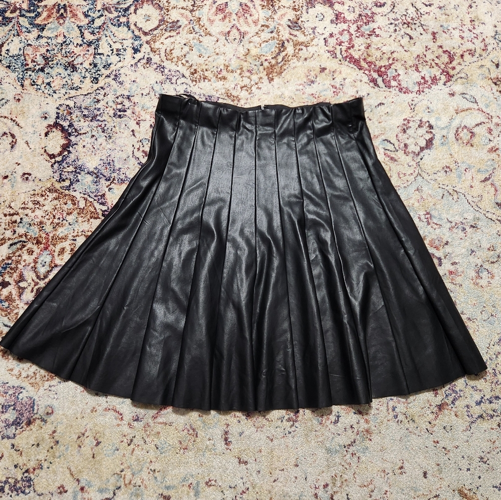 Eloquii Faux Leather Skirt Black Size 24